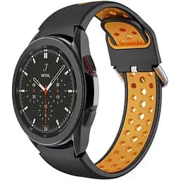 Ремінець для Samsung Galaxy Watch 5 Pro 45mm - чорно-жовтий ширина кріплення 20мм силікон перфорація Watchbands Galaxy Uniq (WB00S553453)