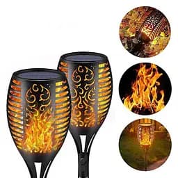 Ліхтар садовий світильник на сонячній батареї 80 см Solar flame - мініатюра 2