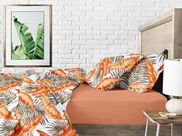 Комплект постільної білизни Cosas Orange palms CS3 Двоспальний теракотовий (PalmBeigeOrange_El160-Terrakot_180) - мініатюра 2