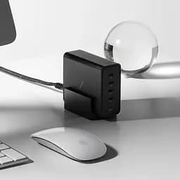 Мережевий зарядний пристрій Native Union Fast GaN Charger PD 140 Вт Desktop USB-C 4-Port Black (FAST-PD140-BLK-EU) - мініатюра 5