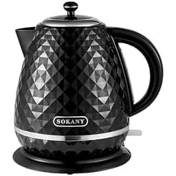 Електрочайник з обертанням на 360° Sokany SK-1032 безшумний дисковий 1.7 л 2200Вт Чорний