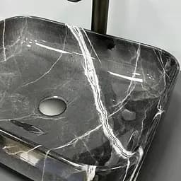 Умивальник VBI Palermo dark gray agate накладний VBI-012304, Мармур - мініатюра 2