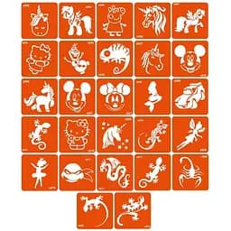 Набор трафаретов для био-тату Z+V - мультики, ящерици Fresh Tattoo z-v_simple_5x5_27_1