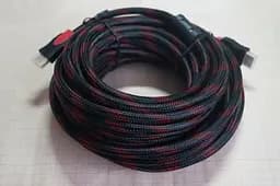 Кабель Gresso Hdmi 15 м male to male тато-тато 2 ферити чорно-червоний - мініатюра 3