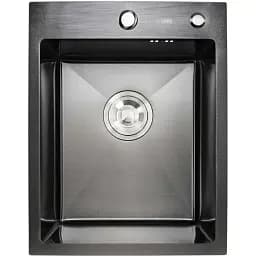 Кухонна мийка Platinum Handmade PVD з нержавіючої сталі 3 мм прямокутна 40x50x22 см чорна (000032258)