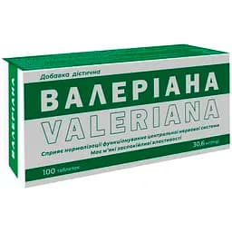Валеріана Красота та здоров'я пігулки 100 шт. х 180 мг