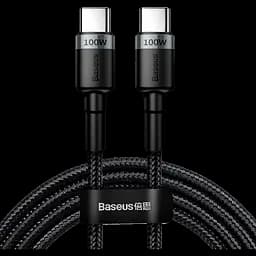 Кабель Baseus Cafule Metal Type-C to Type-C 100 W 2 m Gray/Black (CATKLF-ALG1) [75256]