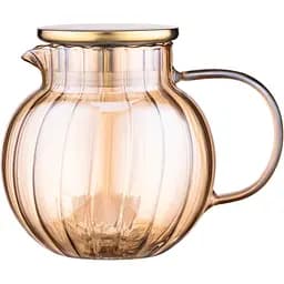 Заварник Ardesto Golden Moon 1 л боросилікатне скло бамбук золотистий