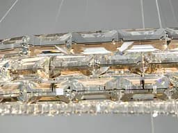 Підвісна LED-люстра Diasha 7896/800+600+400S-Gold з трьома кришталевими кільцями, пультом, 98 W, Gold, 78 см, 16-30m2 - мініатюра 3