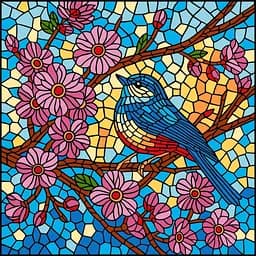 Картина за номерами "Вітраж. Синиця" ©art_selena_ua KHO5164, 30х30 см