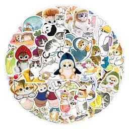 Стікерпак Набір наклейок Милий кіт 50 штук