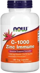 Витамины и минералы NOW Vitamin C-1000 & Zinc Immune, 180 вегакапсул