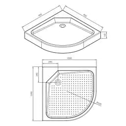 Душовий піддон Imprese 100x100x15 см напівкруглий в комплекті з сифоном s0941010R білий - мініатюра 2