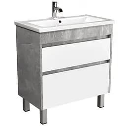 Тумба Мойдодир Polo Loft 70-U з умивальником Cosmo бетон з білим Білий