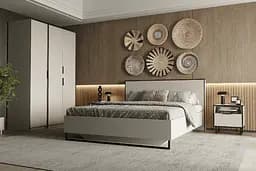 Кровать двухспальная Moreli Forte F-0010 в стиле Loft на металлических ножках 1680х980х2126 мм Кашемир