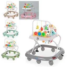 Ходунки, дуга із підвісками, колеса 8 шт., 2 стопори, музика, світло, на батарейках