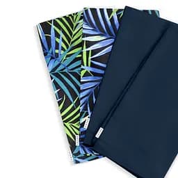 Набір серветок Cosas Tropical & Dark Blue Satin 4 шт. 35х35 см різнобарвний/синій (Set-4Serv_FoliageBlack_SatBlue_35)