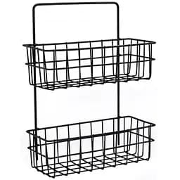 Настенная полка-органайзер Stenson 25.5х10х33.5 см черная (25584)