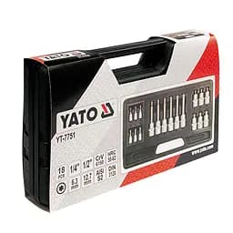 Набір головок торцевих Yato з насадками TORX квадрат 1/2"-1/4", TORX T10-T60, 18 шт. (YT-7751) - мініатюра 4