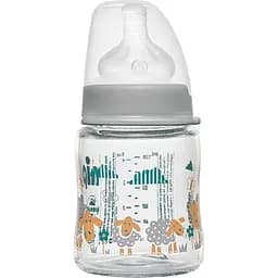 Бутылочка для кормления Nip с широкой горловиной, соска с широким горлышком 120 мл голубая (35065)