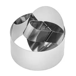 Кругла форма кулінарне кільце з виштовхувачем для викладки/вирубки мусів, салатів і гарнірів з нержавіючої сталі Ø 8 H 4 см Сріблястий 88068