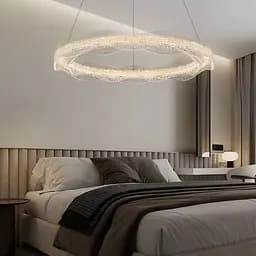 Люстра з підвісним корпусом з хвилястого рельєфного акрилу Ø 80 см | Line F | Арт. MJ373-800 BK