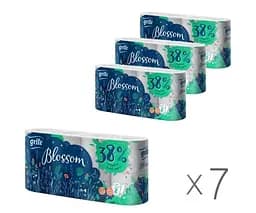 Grite Blossom, 8 рул., Упаковка 7 шт., Грит Блоссом, туалетний папір, 3 шари