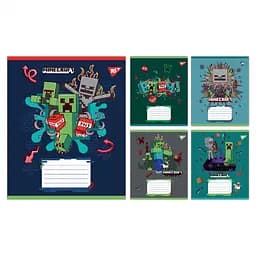 Тетради ученические 12 листов клетка Yes Minecraft Heroes, 25 шт. в упаковке