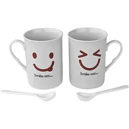 Набір з двох чашок і ложечок Seta Decor Smile