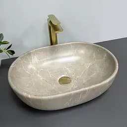 Умивальник VBI Modena S beige stone накладний VBI-012003 - мініатюра 2