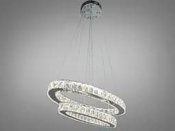 Світильник підвісний LED Diasha 7210/650+500HR, 50W, хром, сучасний стиль, регульована висота, пульт ДК - мініатюра 3