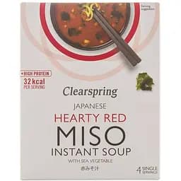 Смесь Clearspring для приготовления красного супа Мисо с морскими водорослями, 4 шт по10 г