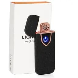 Зажигалка USB ZGP 711 электрическая, спиральная, черная, аккумуляторная, металлическая