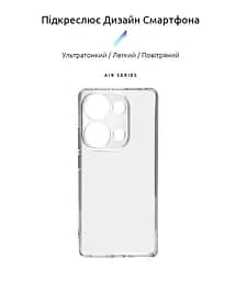 Прозрачный чехол для Xiaomi Redmi Note 13 Pro 4G Poco M6 Pro 4G с защитой камеры, тонкий, силиконовый, бесцветный, ударопрочный, противоударный бампер с закрытой камерой, ArmorStandart (ARM74158) - мініатюра 2
