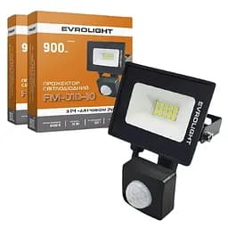 Набор: Прожектор светодиодный с датчиком движения Evrolight FM-01D-10, 10W 6400К 2 шт. (000059244)