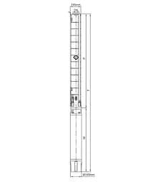 Насос відцентровий свердловинний DONGYIN 6SP17-13 380В 7.5кВт H 143(104)м Q 400(300)л/хв Ø145мм+пульт (з 3х частин) (7777043) - мініатюра 2