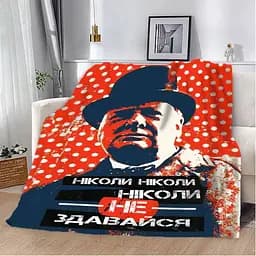 Плед плюшевий 3D мотиваційний Ніколи не здавайся 160х200 см