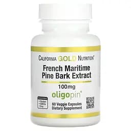 Екстракт кори французької приморської сосни California Gold Nutrition French Maritime Pine Bark Extract Oligopin 100 мг 60 вегетаріанських капсул