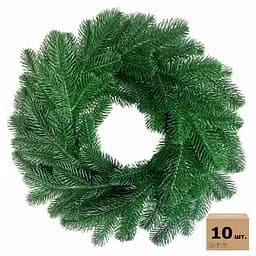 Вінки хвойні різдвяні Hvoya Lux литі зелені 40 см 10 шт.