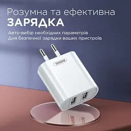 Мережевий зарядний пристрій Remax Simple Series 2xUSB 2.1A White (RP-U35) - мініатюра 2