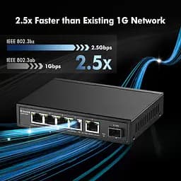 Ethernet-комутатор MokerLink 2.5G з 10G SFP, з 5 портами 2.5G Base-T, сумісними з 10/100/1000Mbps - мініатюра 7