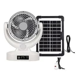 Вентилятор на сонячній батареї Megatop MT-801LS 8" + 1 LED лампа 8Вт 3.7V 2400 мАг (3 швидкості)