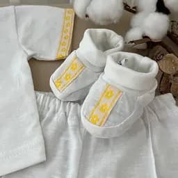 Костюм для хрещення "Чарівний Українець" хлопчик кулір зріст 86 см (12 – 18 місяців) Betis Молочний з жовтим - мініатюра 4