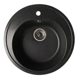 Кухонная мойка из искусственного камня круглая WiZ №7 500х500 мм (Черная)