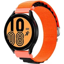 Ремінець для Samsung Galaxy Watch 4 44mm - оранжево-чорний Watchbands NormalCloth ширина кріплення 20мм нейлоновий (W24-0WB12243223)