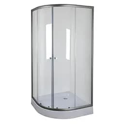 Душевая кабина без поддона Mixxus Plain SC01-90x90x185-TR прозрачное стекло 4 мм graphite MI6902, Универсальная, прозрачный, графит