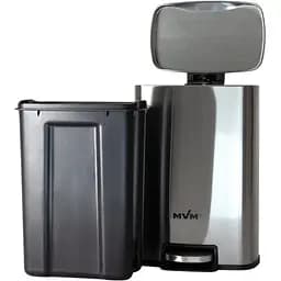 Відро для сміття MBM My Home з кришкою та педаллю 5 л сірий (BIN-15 5L SS) - мініатюра 4
