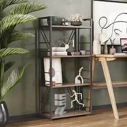 Етажерка 4/60 Ferrum-decor Серії Коннект 120x60x28 чорний ДСП Дуб Сонома Трюфель 16мм (FRD-104240)