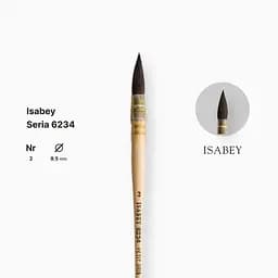 Пензель білка кругла Isabey, №2, французька в`язка, коротка ручка - мініатюра 2