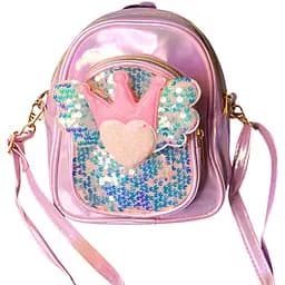 Дитячий рюкзак-сумка із паєтками рожевий 20×16×10 см (24-485)